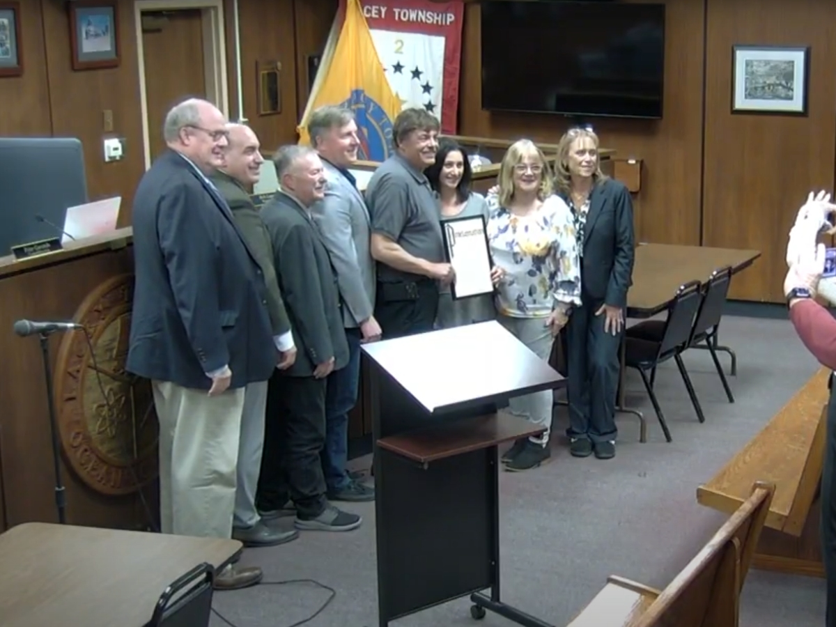 Lacey's retiring Director of Public Works Robert Kraska was honored by the Township Committee for nearly 40 years of service to the township.