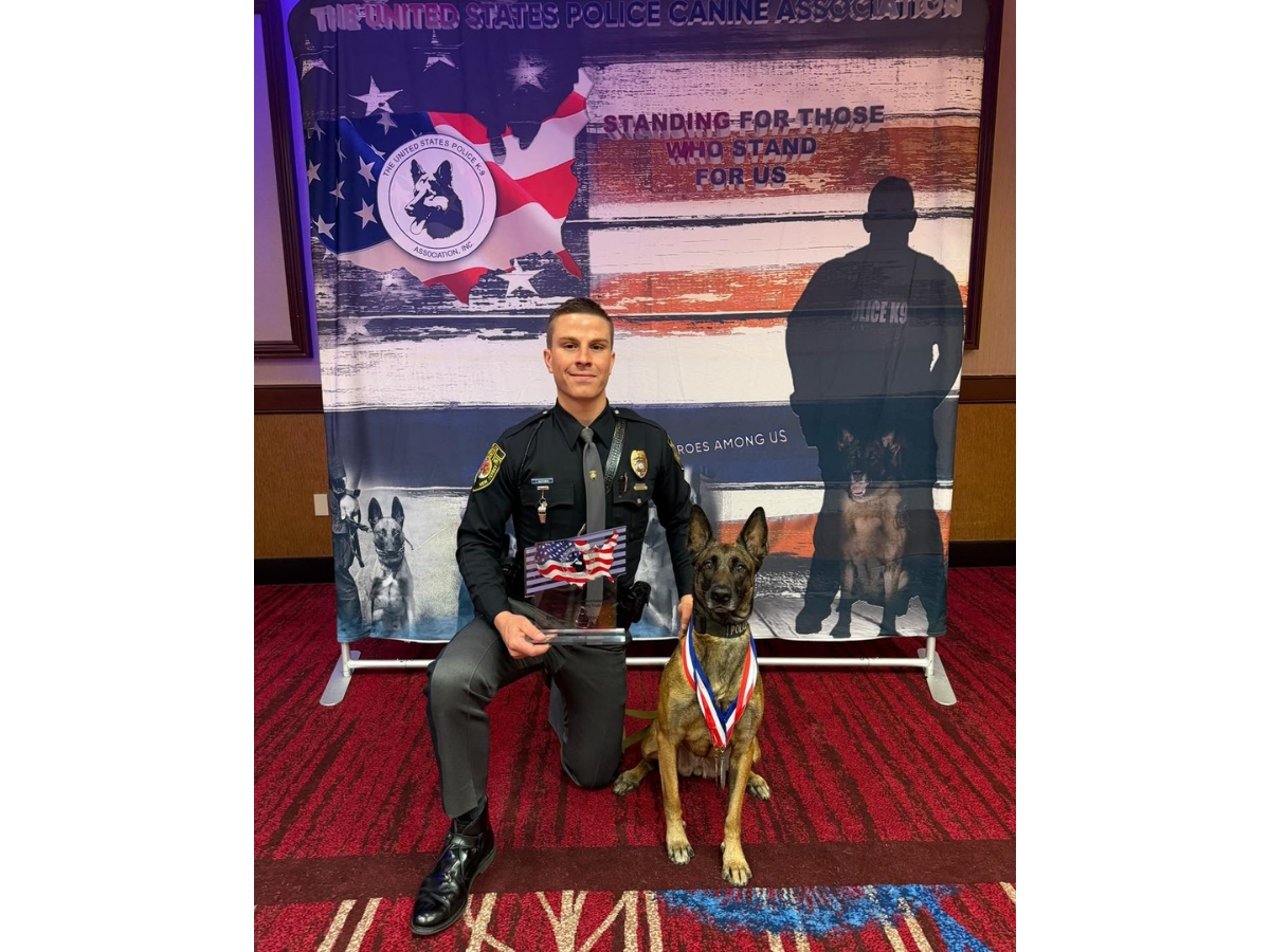 Detective Wiatrowski and K-9 Venus scored 200 out of 200 and finished second after a tiebreaker on time.