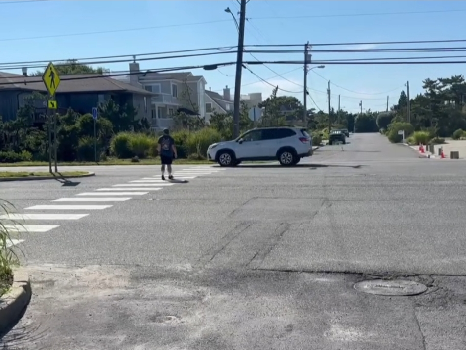 Undercover cops posed as pedestrians crossing the street in order to catch drivers who sped through crosswalks without stopping in Long Beach Township.