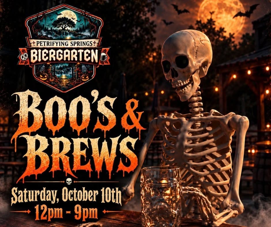 BOO's & Brews at Petrifying Springs Biergarten FREE TO ATTEND!