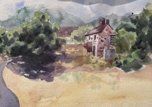 Plein Air Watercolor Landscapes with Built Structures at Jack London State Historic Park