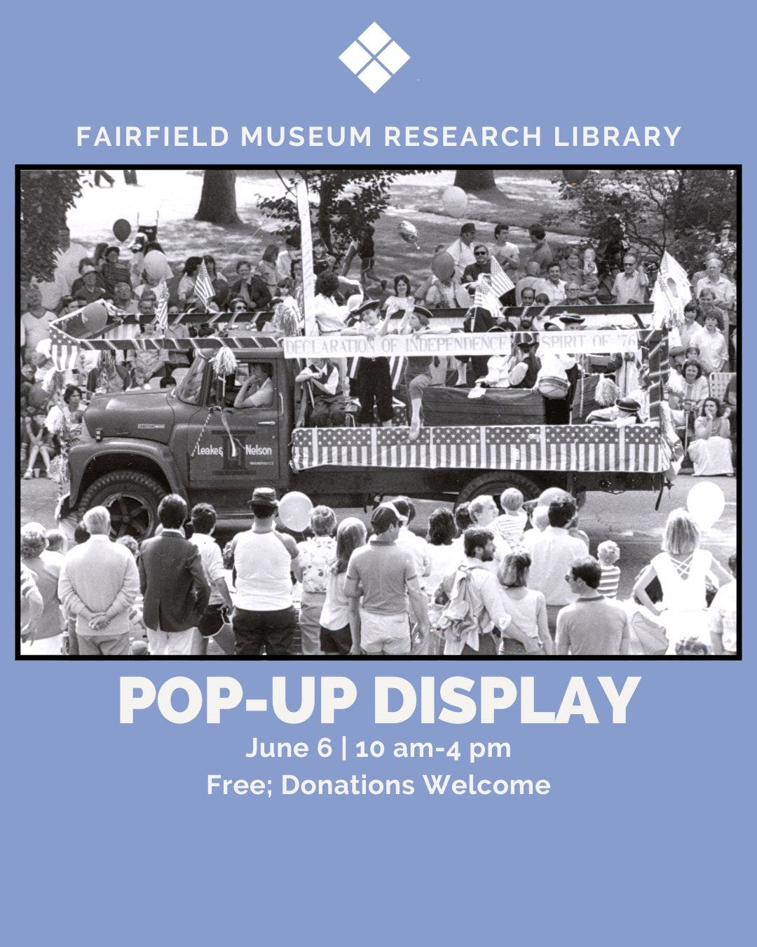Pop-Up Display at the Fairfield Museum Research Library
