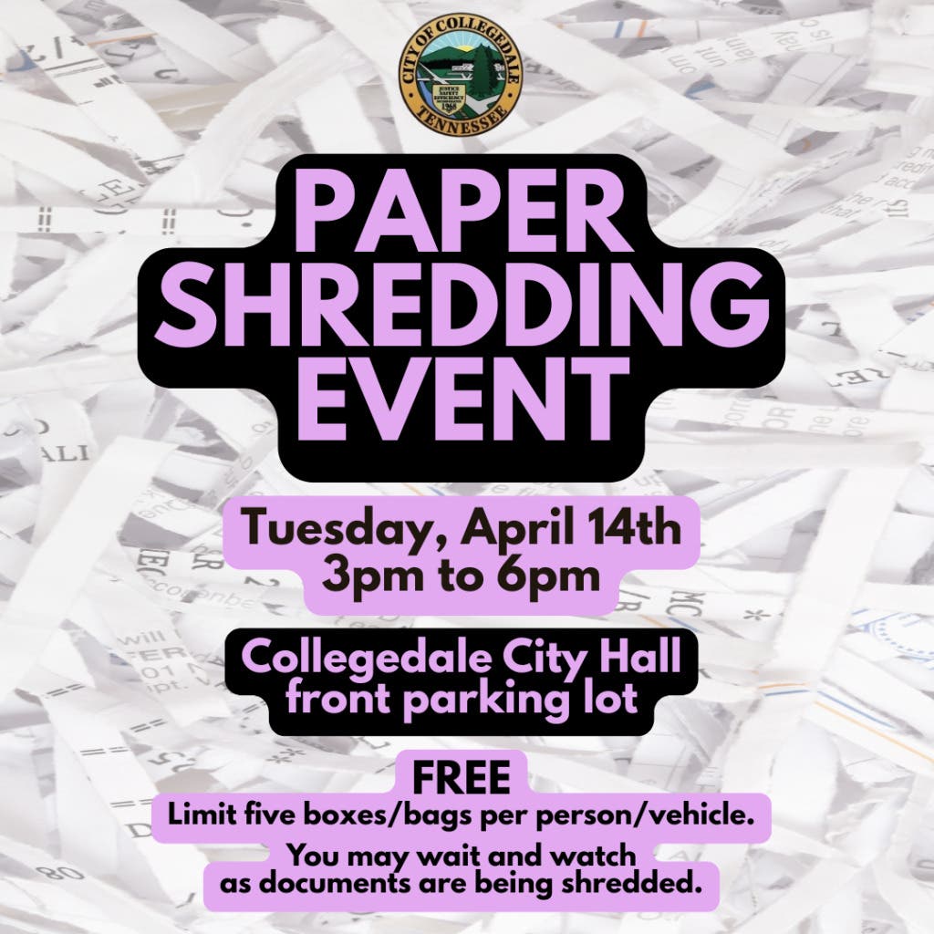 Apr 14 | Collegedale Hosts Free Community Paper Shredding Event on ...