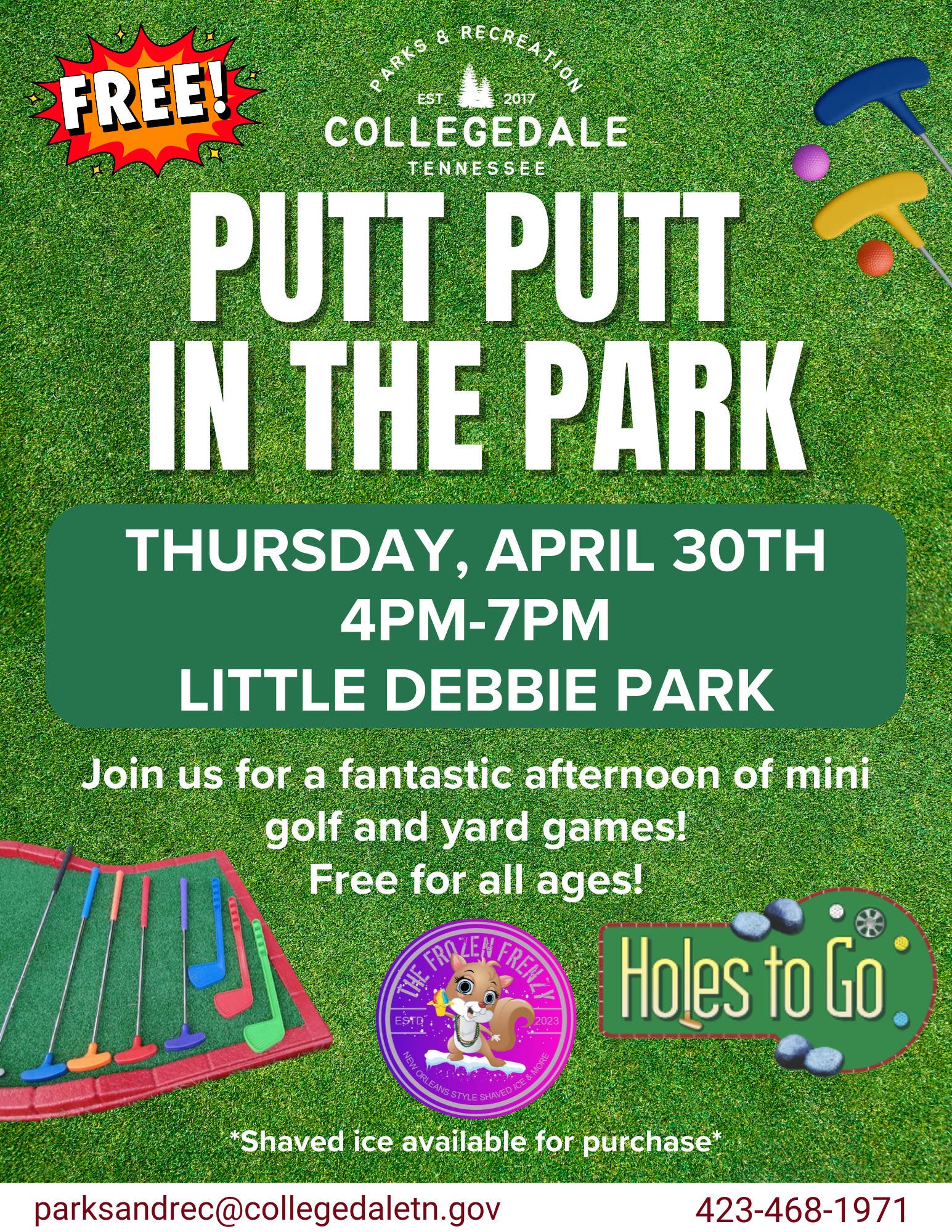 Collegedale Parks & Recreation Hosts “Putt-Putt in the Park” Community Event
