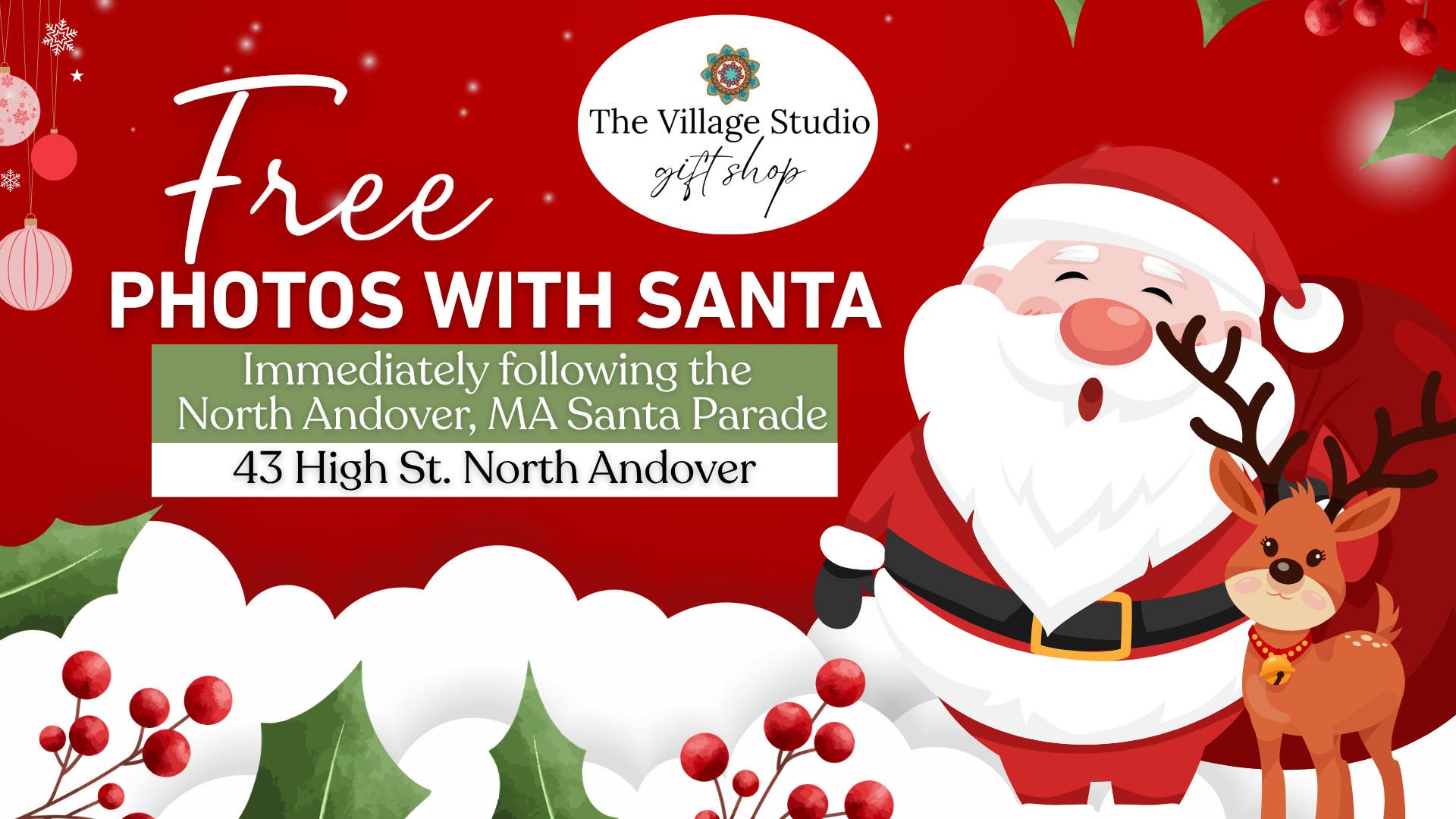 The Village Studio Presents: Free Photos with Santa Claus