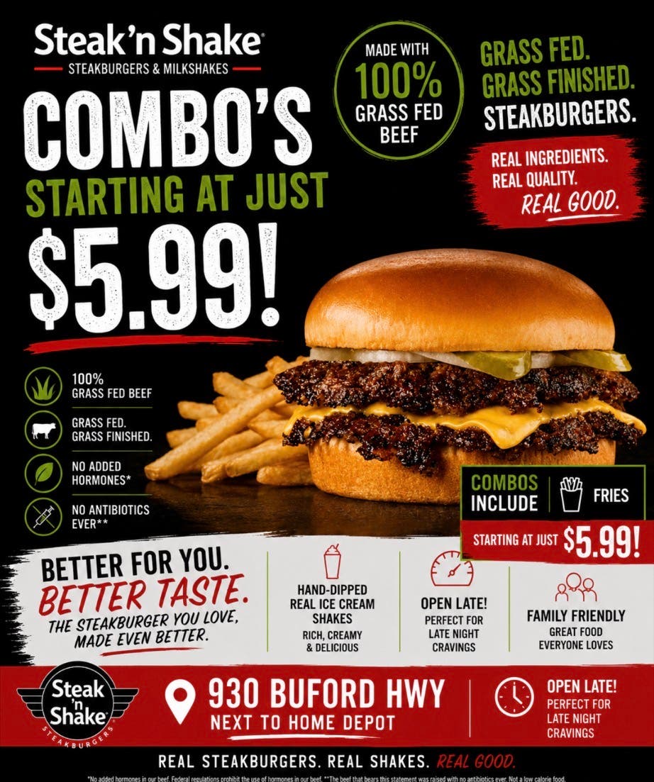 $5.99 Grass Fed/Grass Finished Value Meal