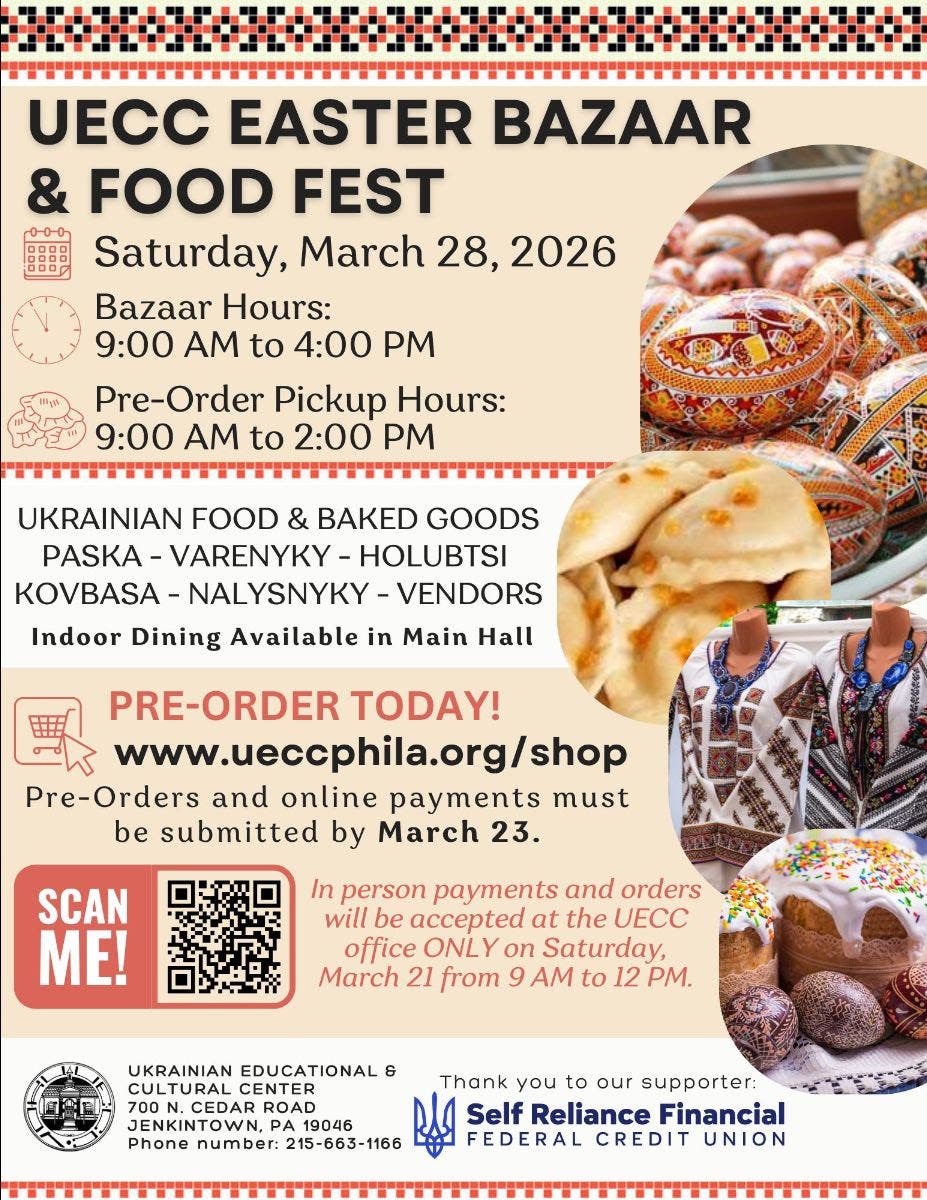 UECC Ukrainian Easter Bazaar and Food Fest 9am-4pm
