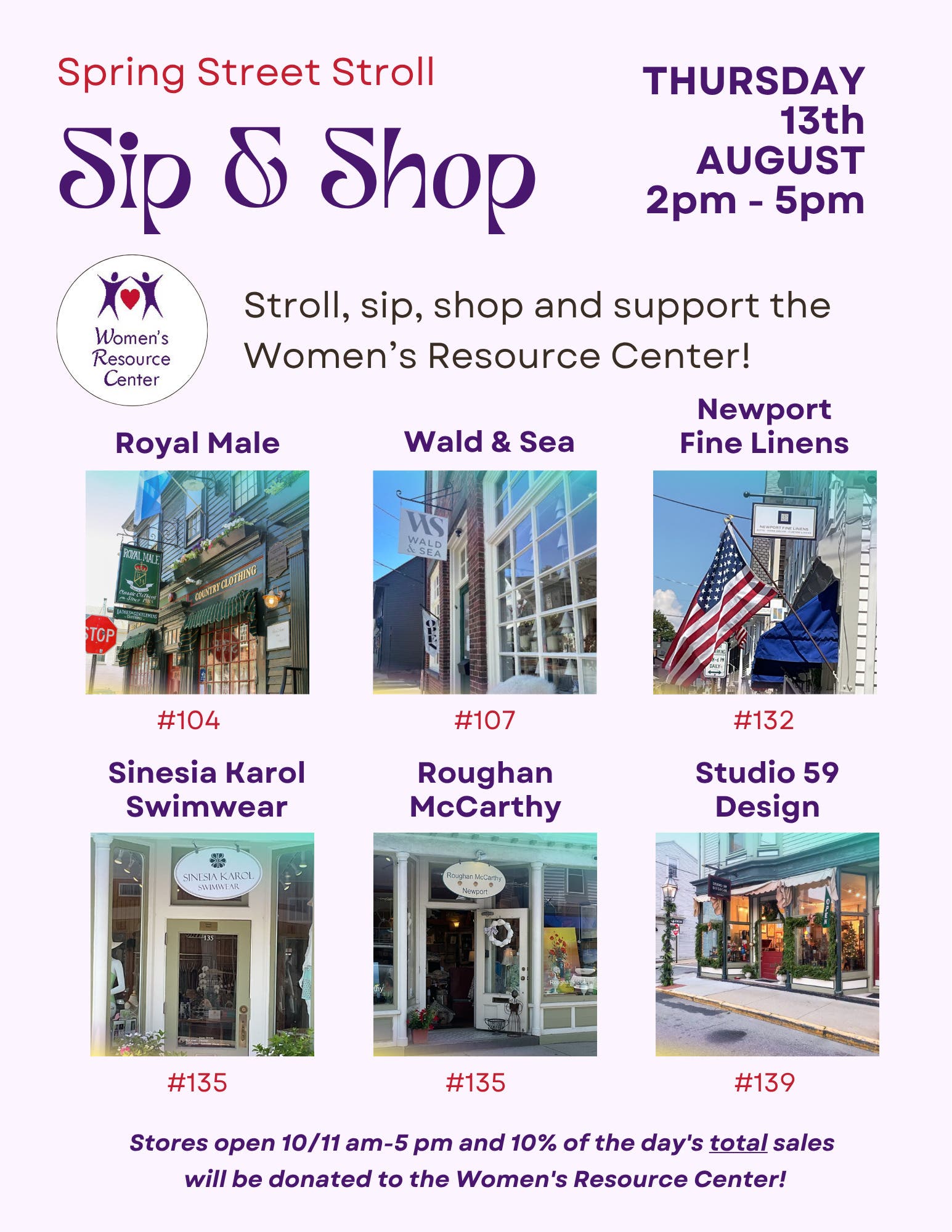 Spring Street Stroll Sip & Shop Benefiting the Women's Resource Center