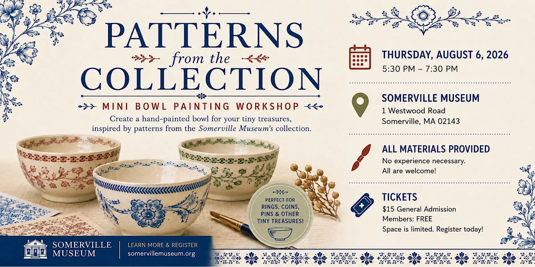 Patterns from the Collection. A Mini Bowl Painting Workshop