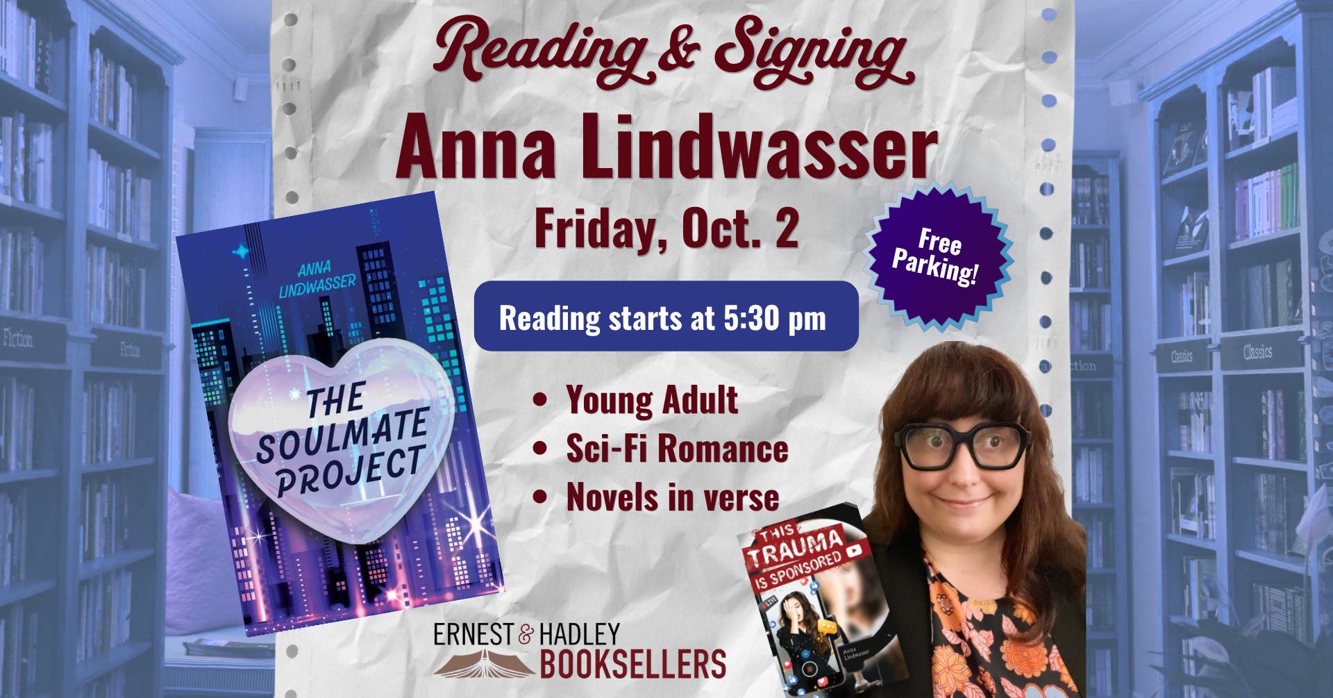 YA Book Launch & Signing | Anna Lindwasser