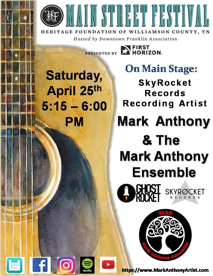 Mark Anthony & The Mark Anthony Ensemble @ Main Street Festival 2026