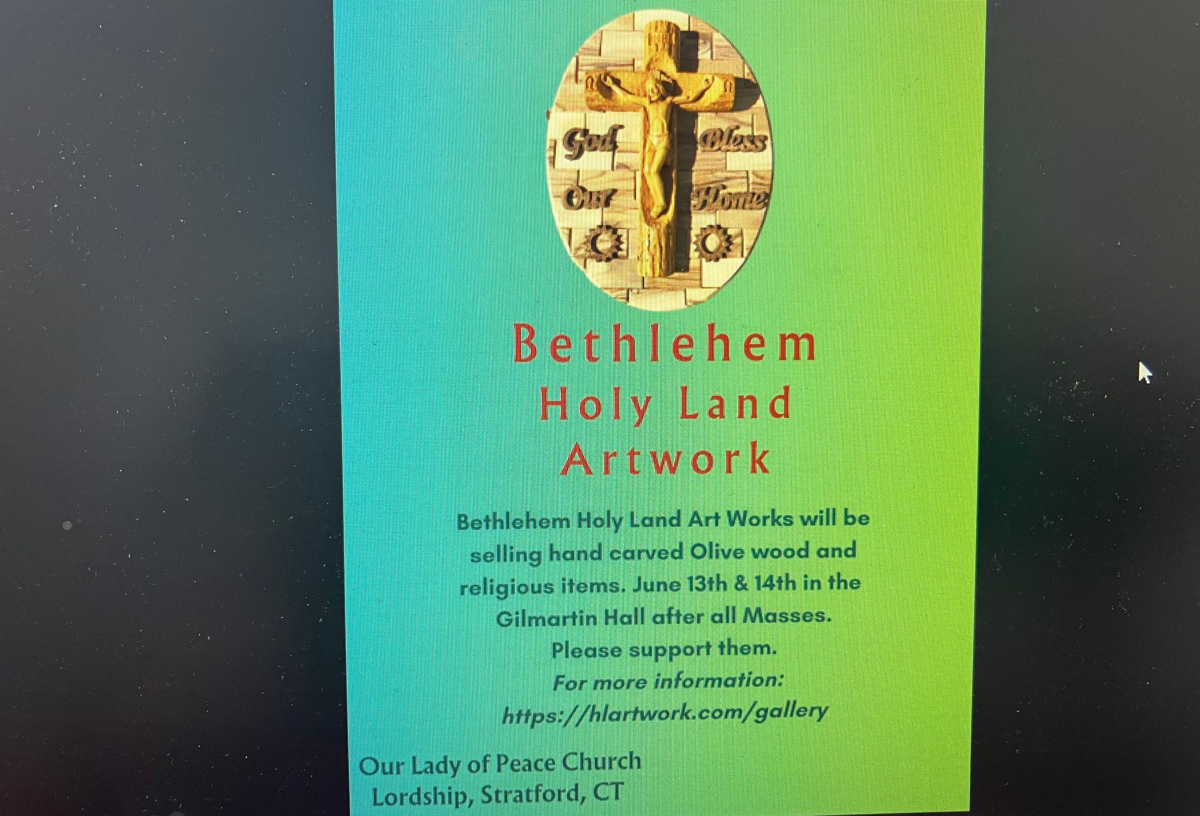 Our Lady of Peace Parish - Bethlehem Holy Land Art Works