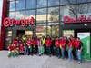 Volunteers gather outside Astoria Target location.