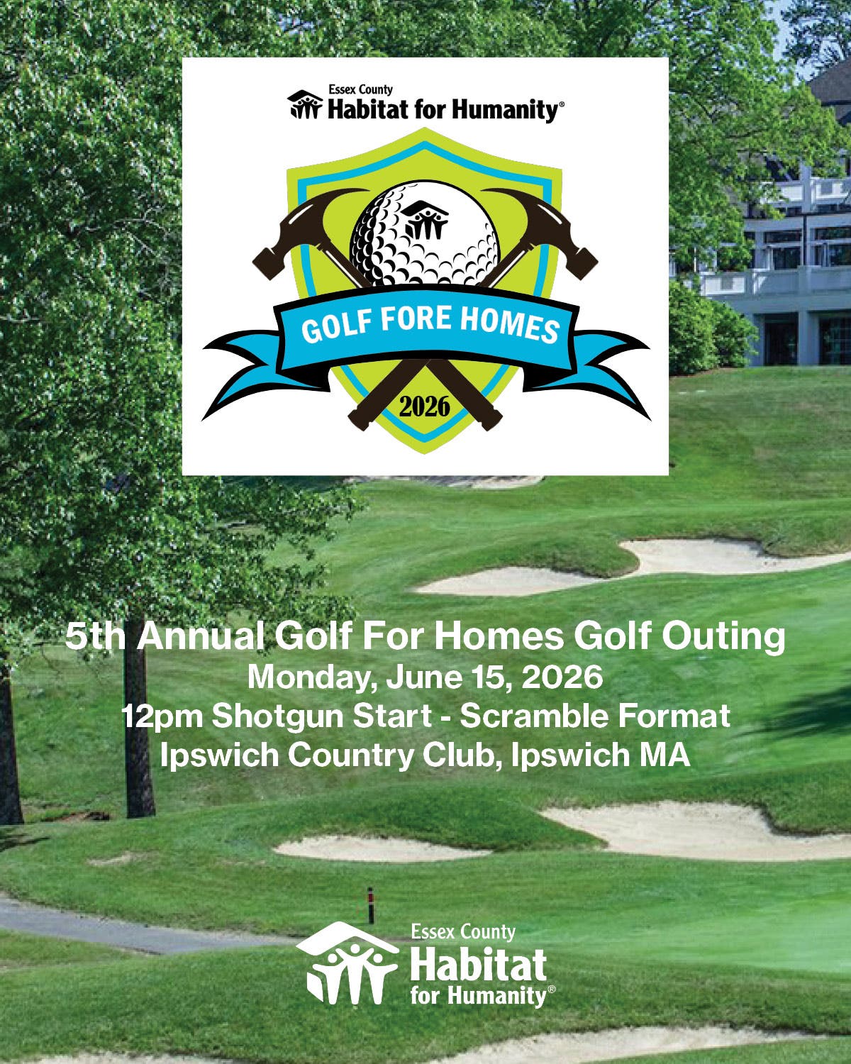 Essex County Habitat for Humanity Announces 5th Annual “Golf Fore Homes” Tournament
