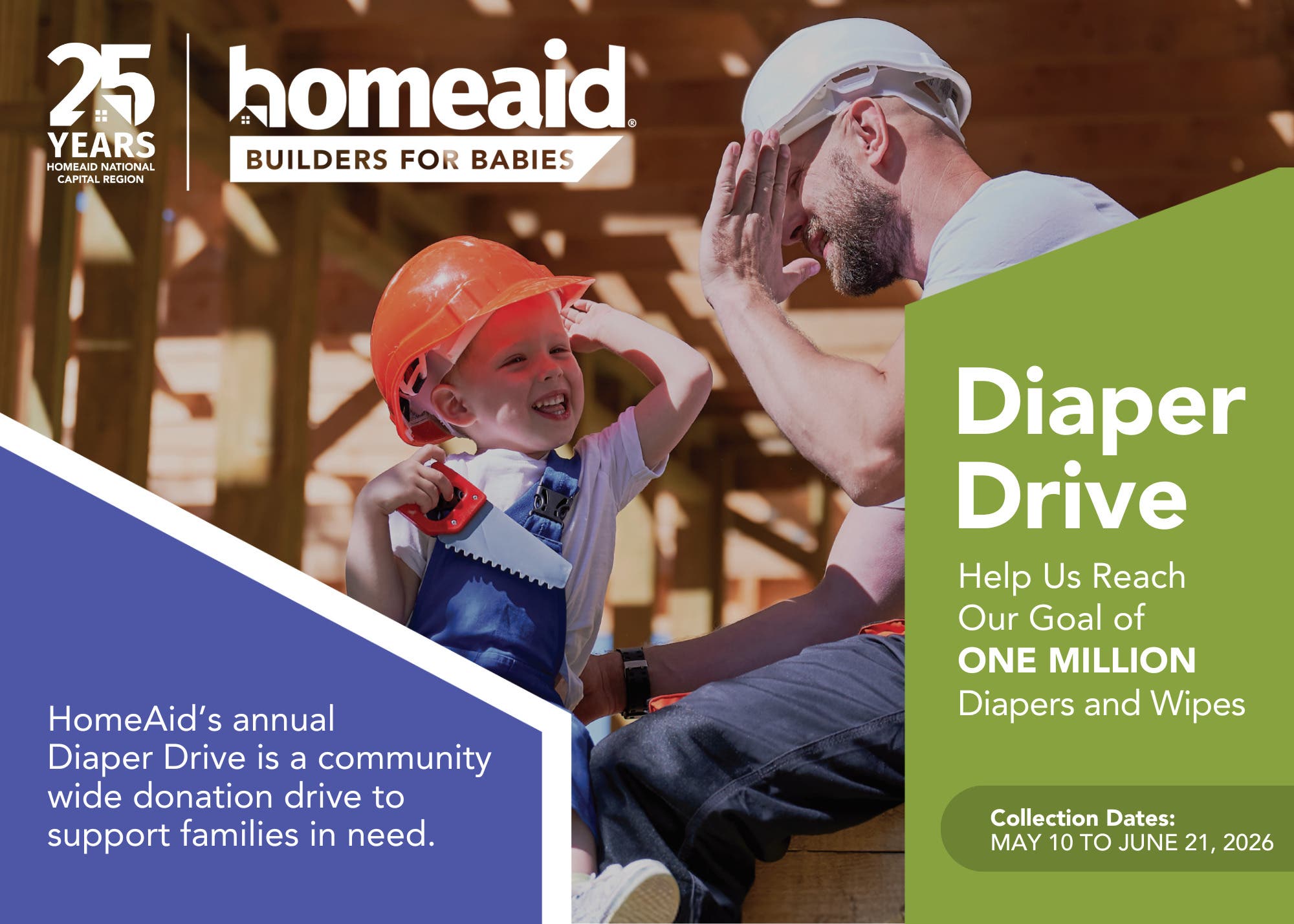 Builders for Babies Diaper Drive (May 10 - July 7)