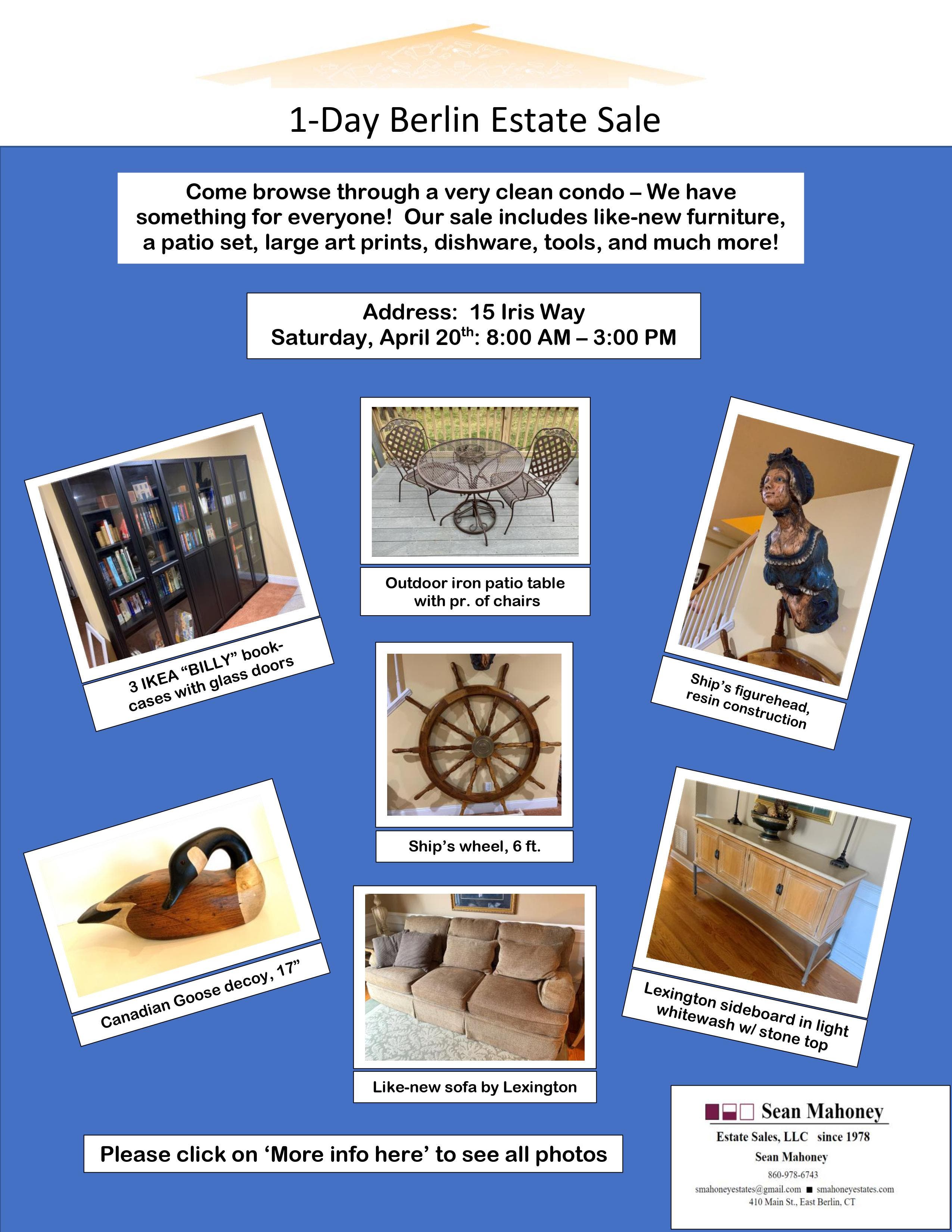 Apr 20 1Day Berlin Estate Sale Berlin, CT Patch