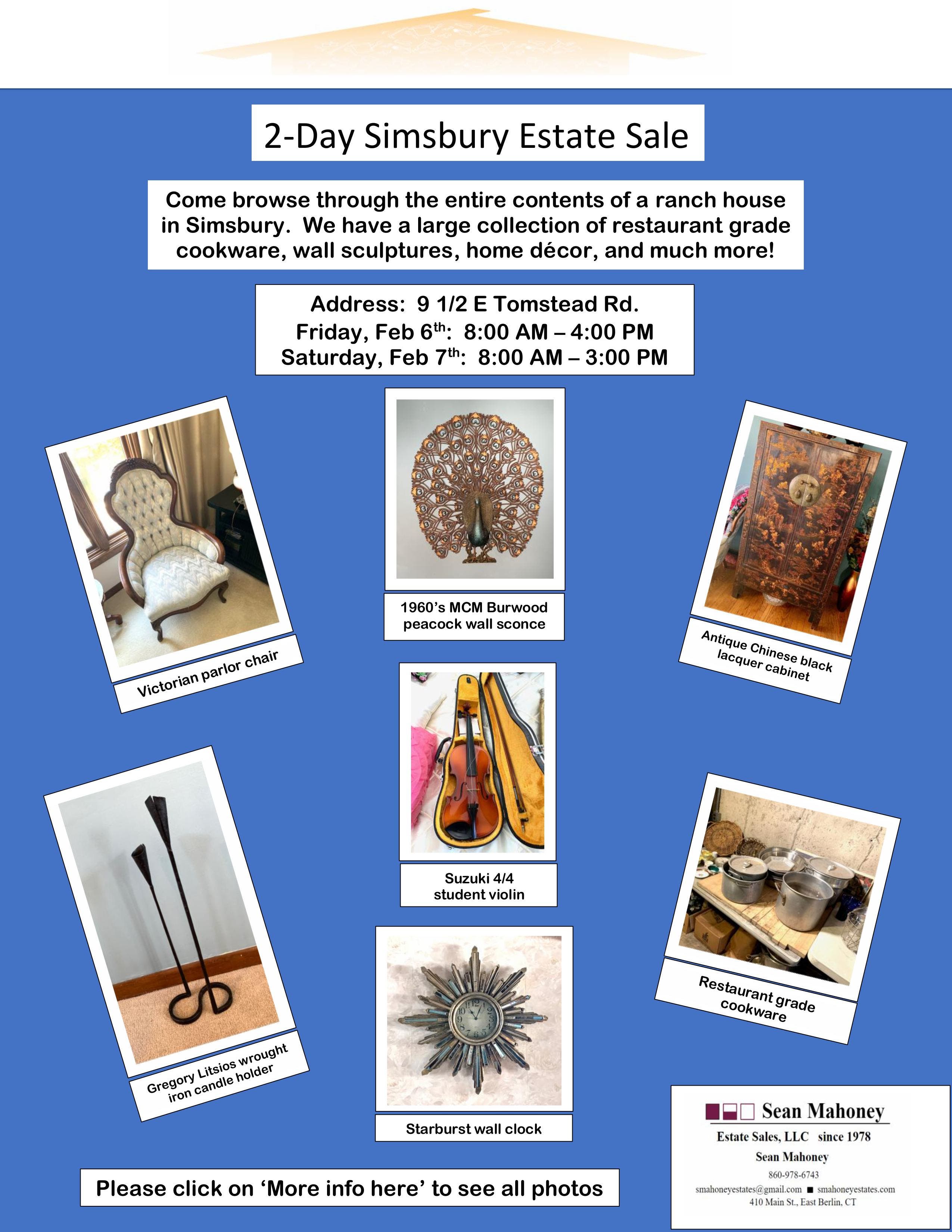 2-Day Simsbury Estate Sale