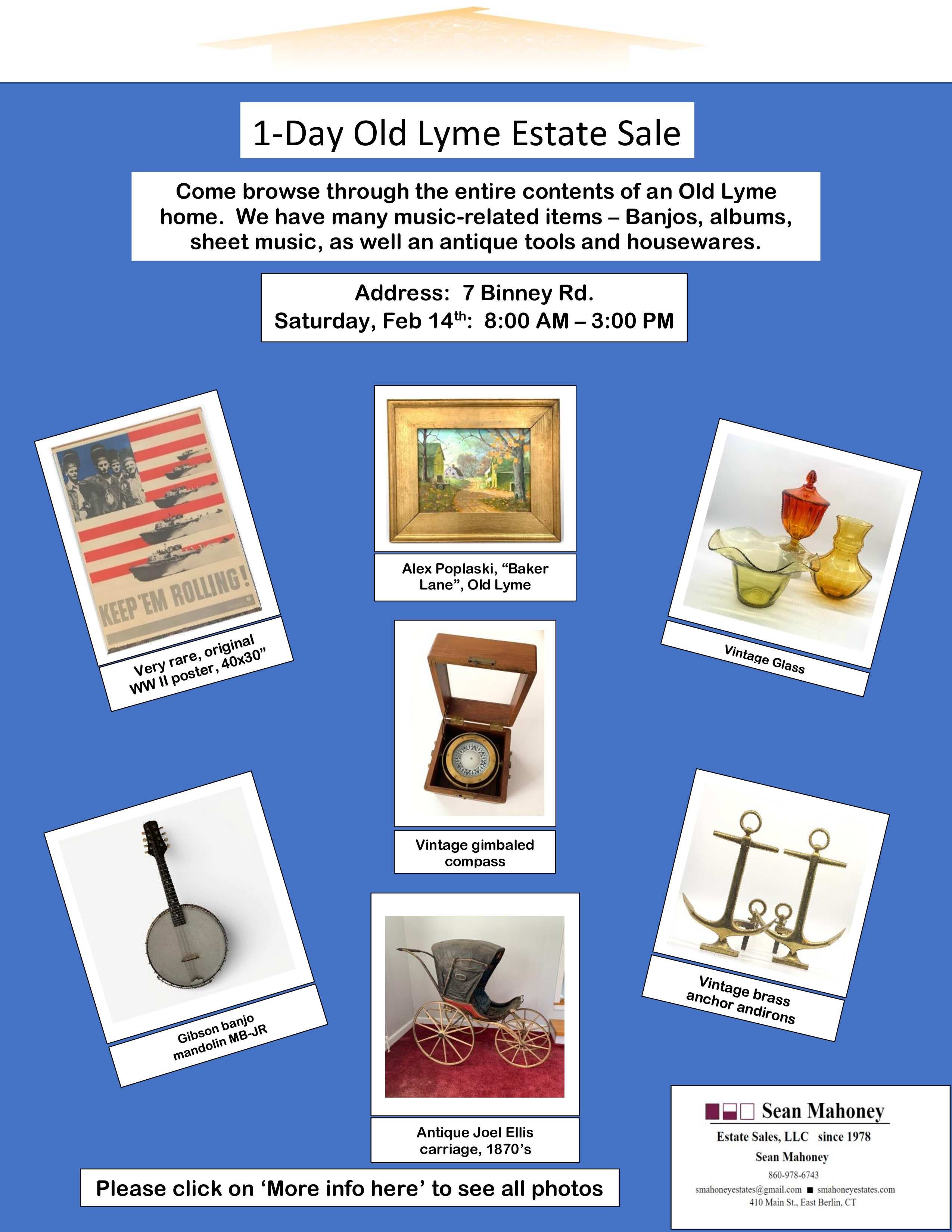 1-Day Old Lyme Estate Sale