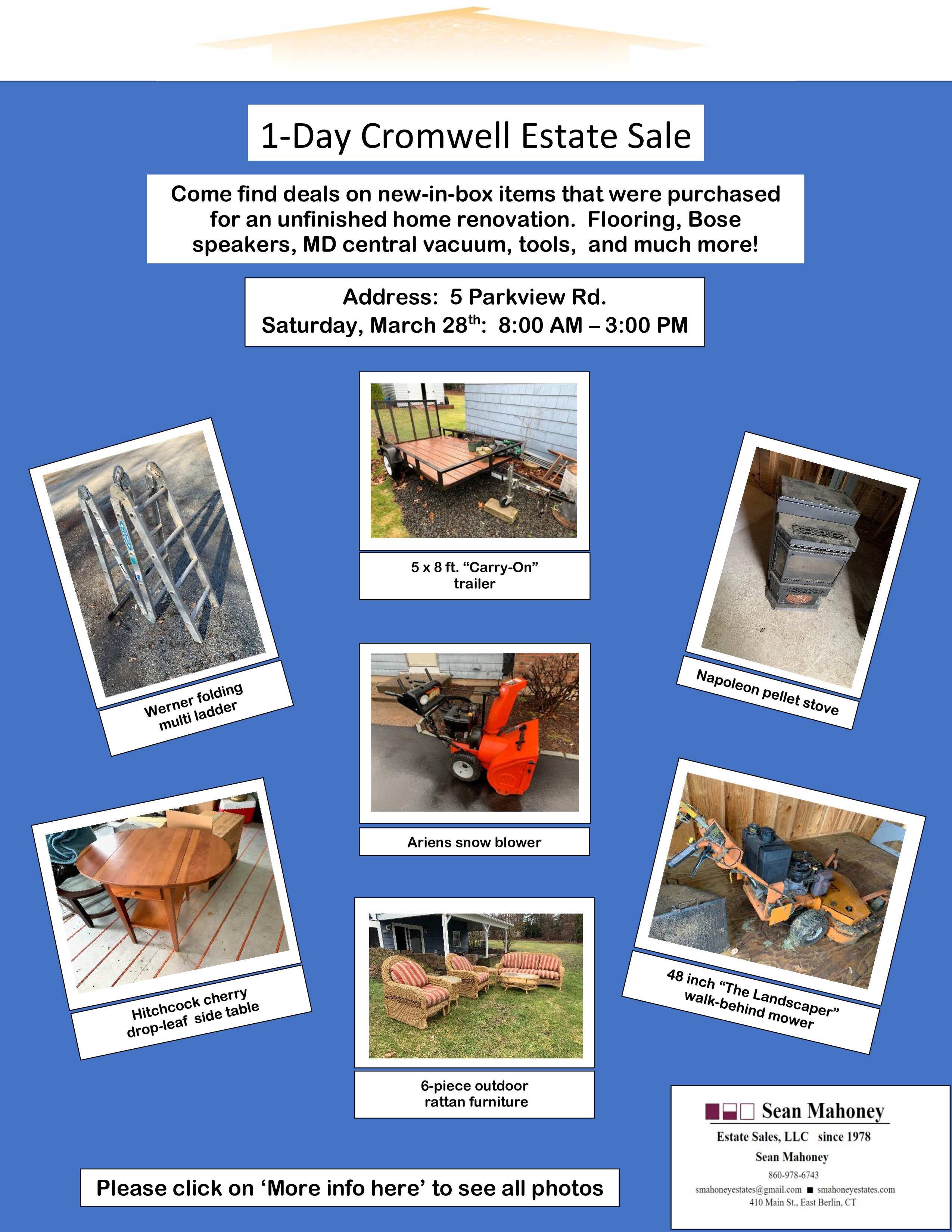 One-Day Cromwell Estate Sale