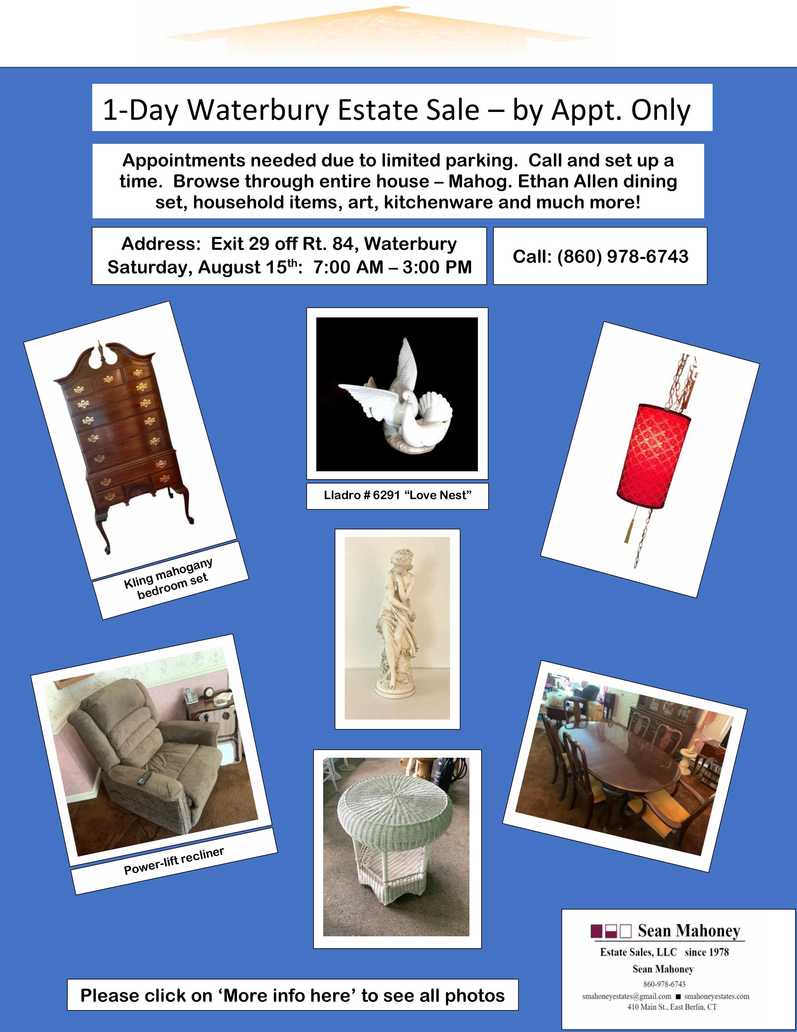 1-Day Waterbury Estate Sale - By Appointment only