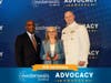 Military Family Advocate Award recipients Mrs. Christine Grady and Admiral Christopher Grady. Pictured with Paul Harris.