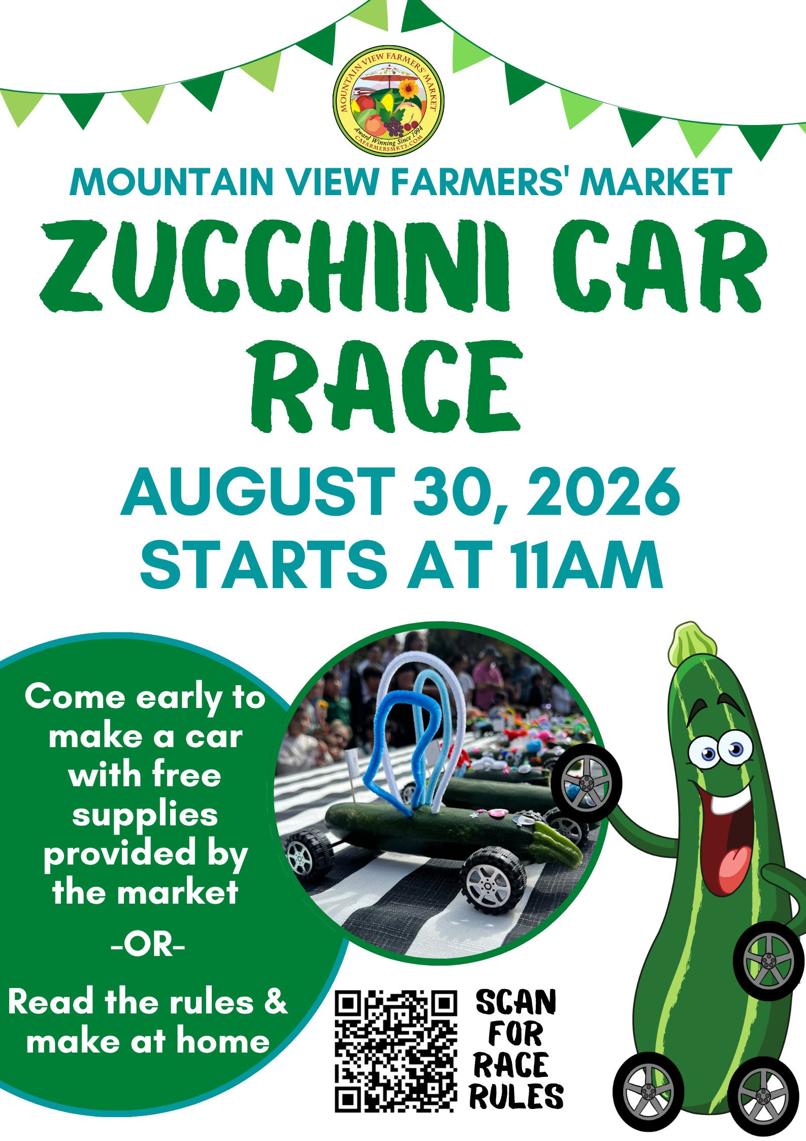 Zucchini Car Race at Mountain View Farmers' Market