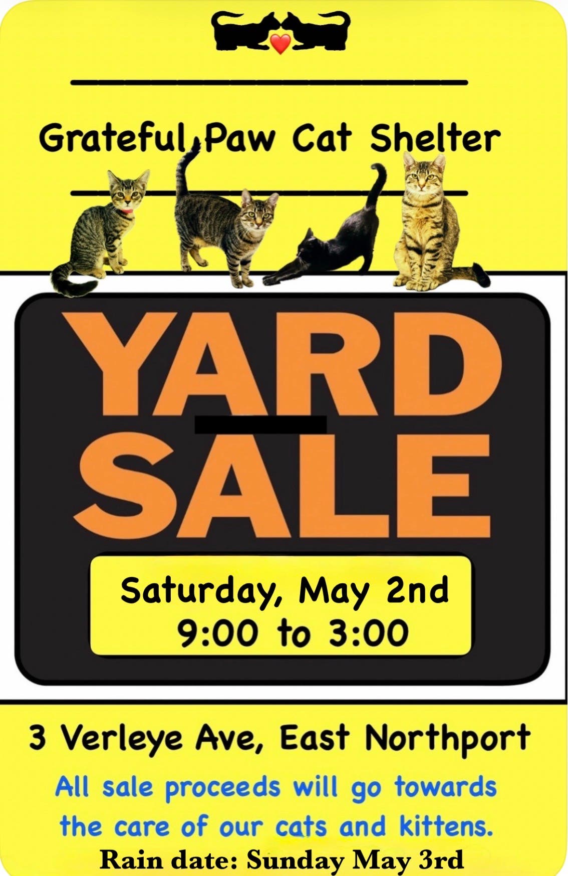 Grateful Paw Cat Shelter Yard Sale