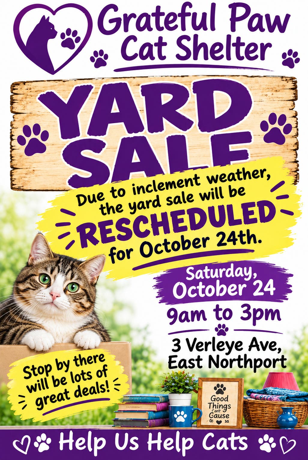 Grateful Paw Cat Shelter Yard Sale
