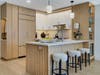 A kitchen in the Sales Gallery of The Daymark luxury condo in Sleepy Hollow, NY