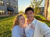 Natalie Stiner and Joseph Zoppi watch the sunset outside their apartment at The Hopewell Chapter