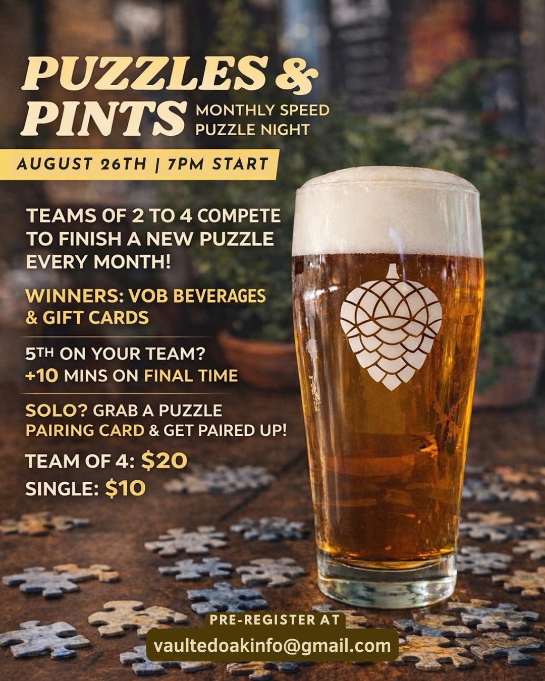 Puzzles & Pints: Speed Puzzle Night at Vaulted Oak Brewing