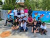 Mayor Kelly Burke joins artist Dan Doyle and the Youth Department staff and volunteers