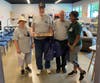 Historical Commission's Karen Buikema, George Peso and Gary Westefer with Ms. Pyeisha