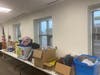 School supplies line the walls at the School District building