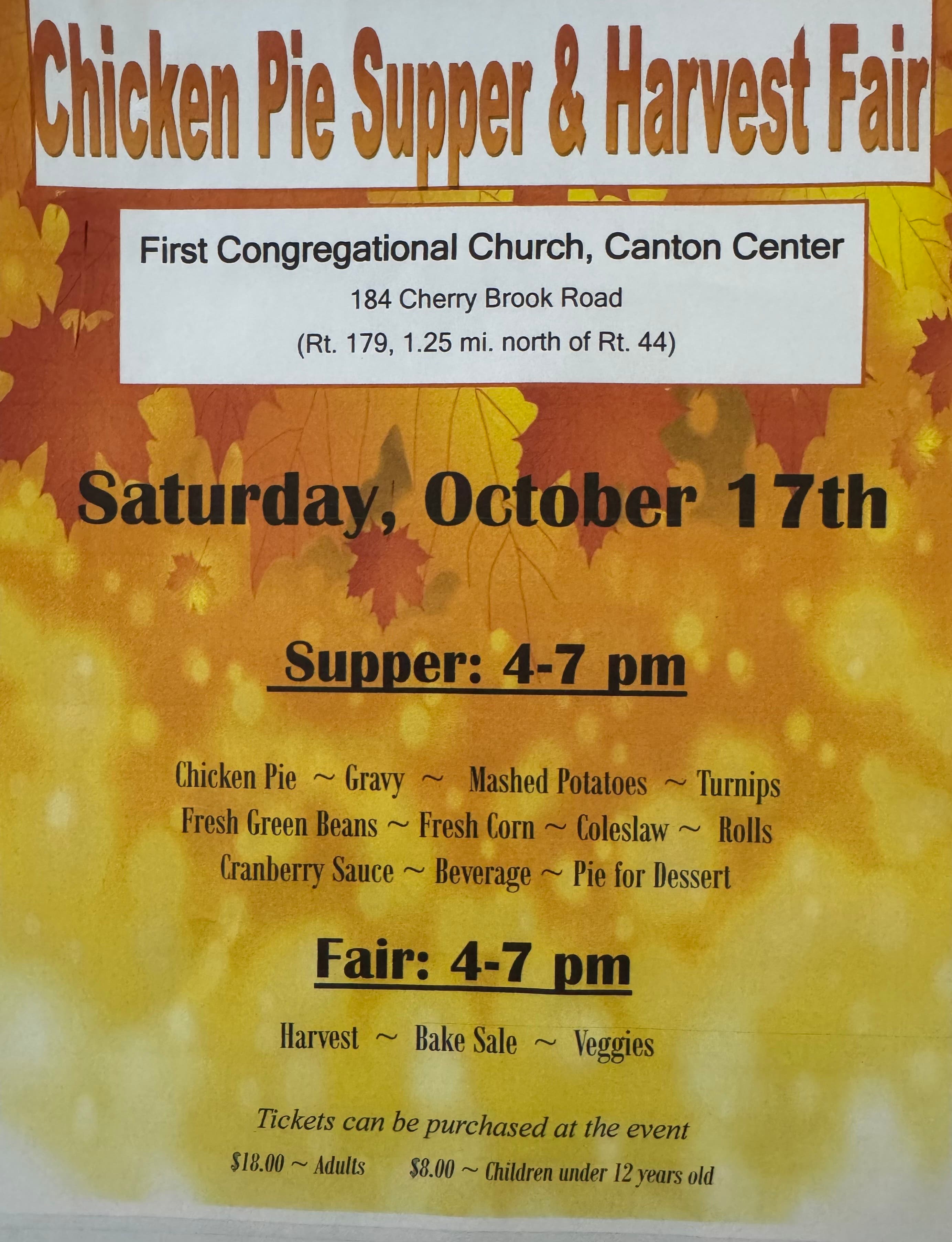 Chicken Pie Supper & Harvest Fair