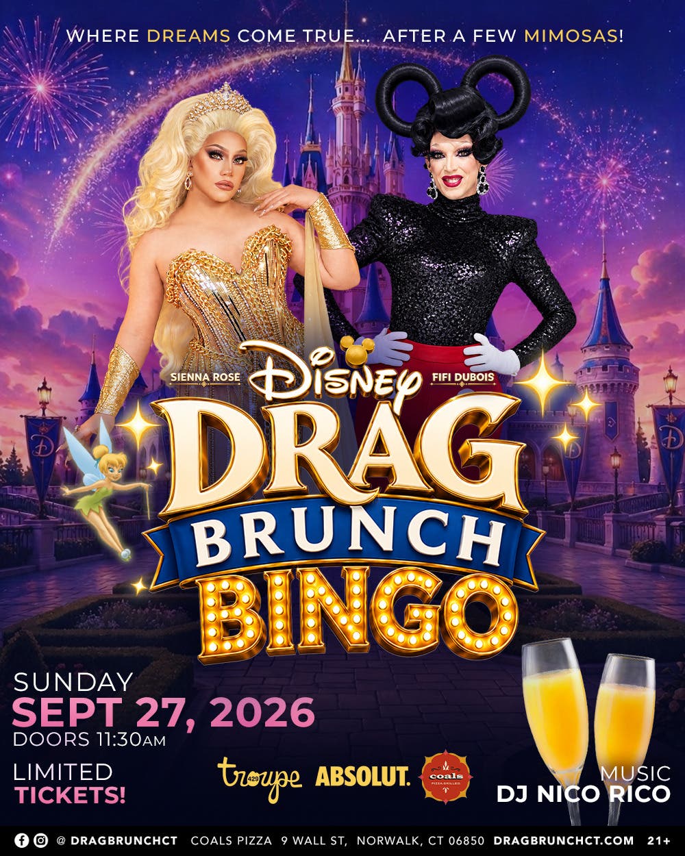 Drag Brunch CT Sept: Connecticut DISNEY BINGO drag brunch! (11:30AM - SUN SEPT 27, 2026)
