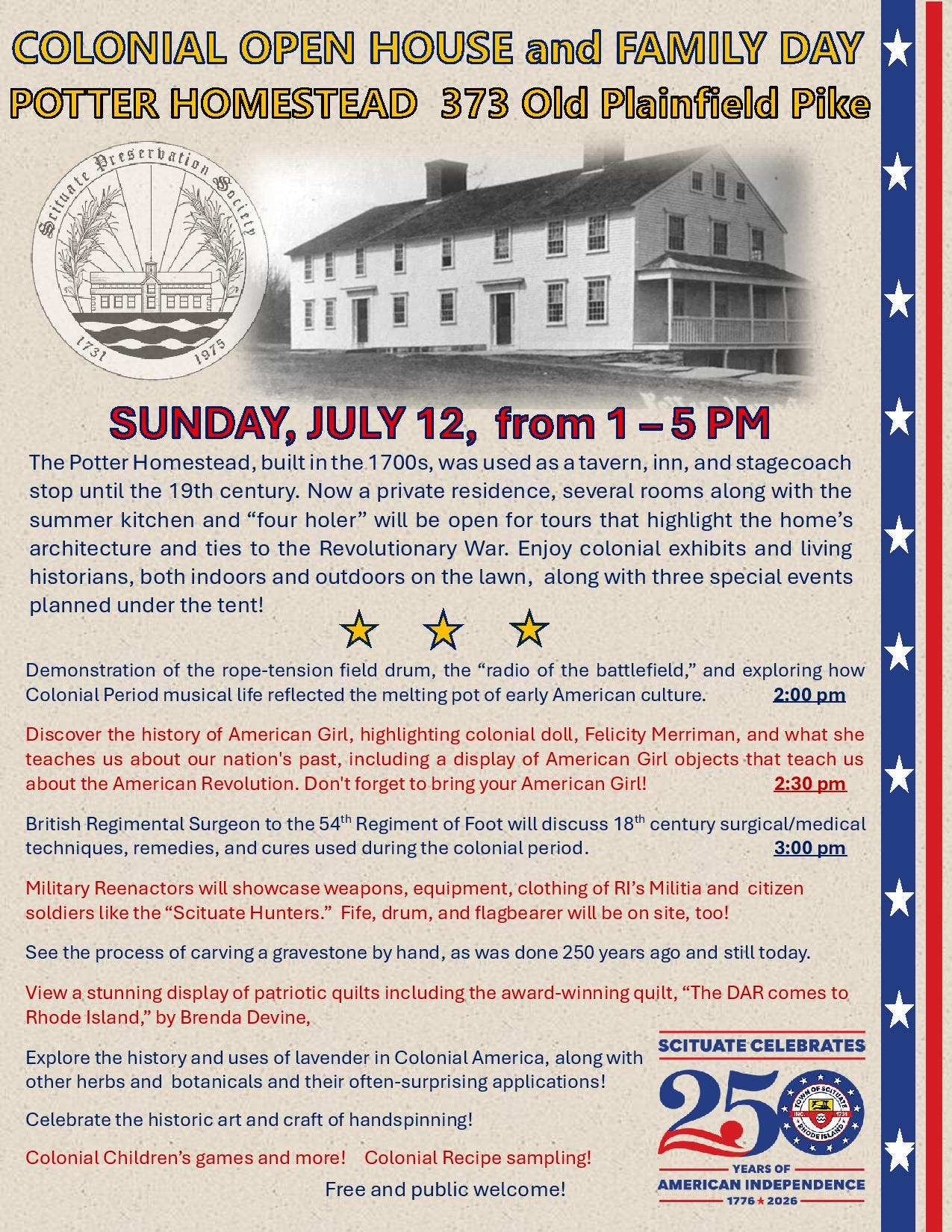 Colonial Open House and Family Day
