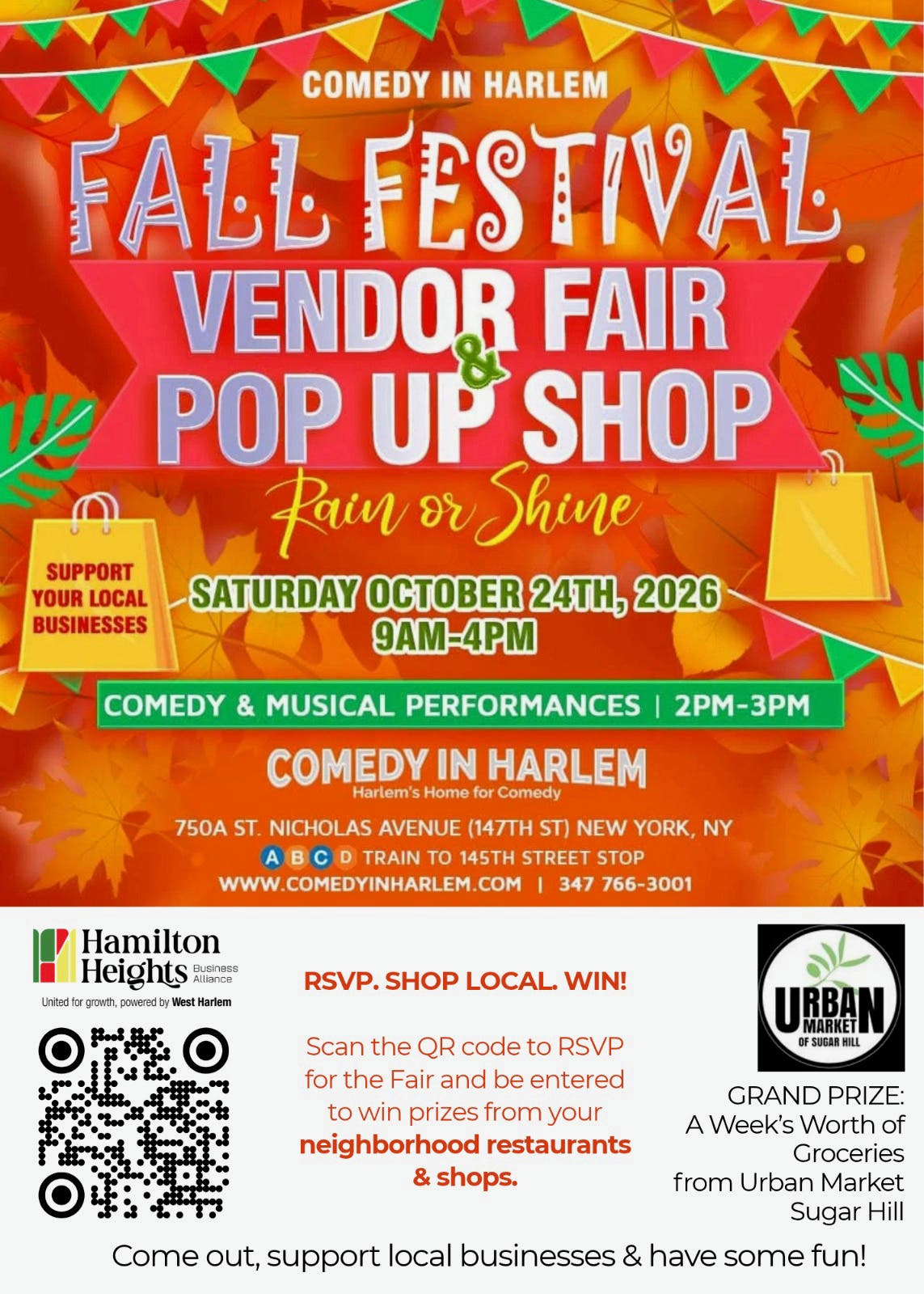 Fall Festival Vendor Fair Pop Up Shop