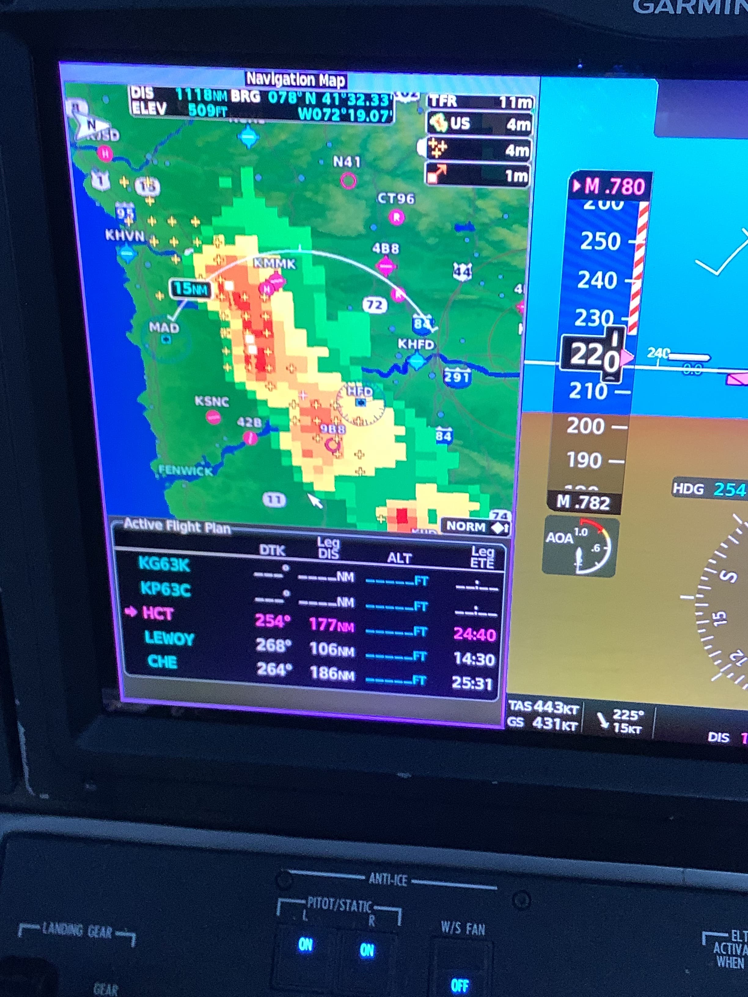 Heavy storms over Connecticut. 