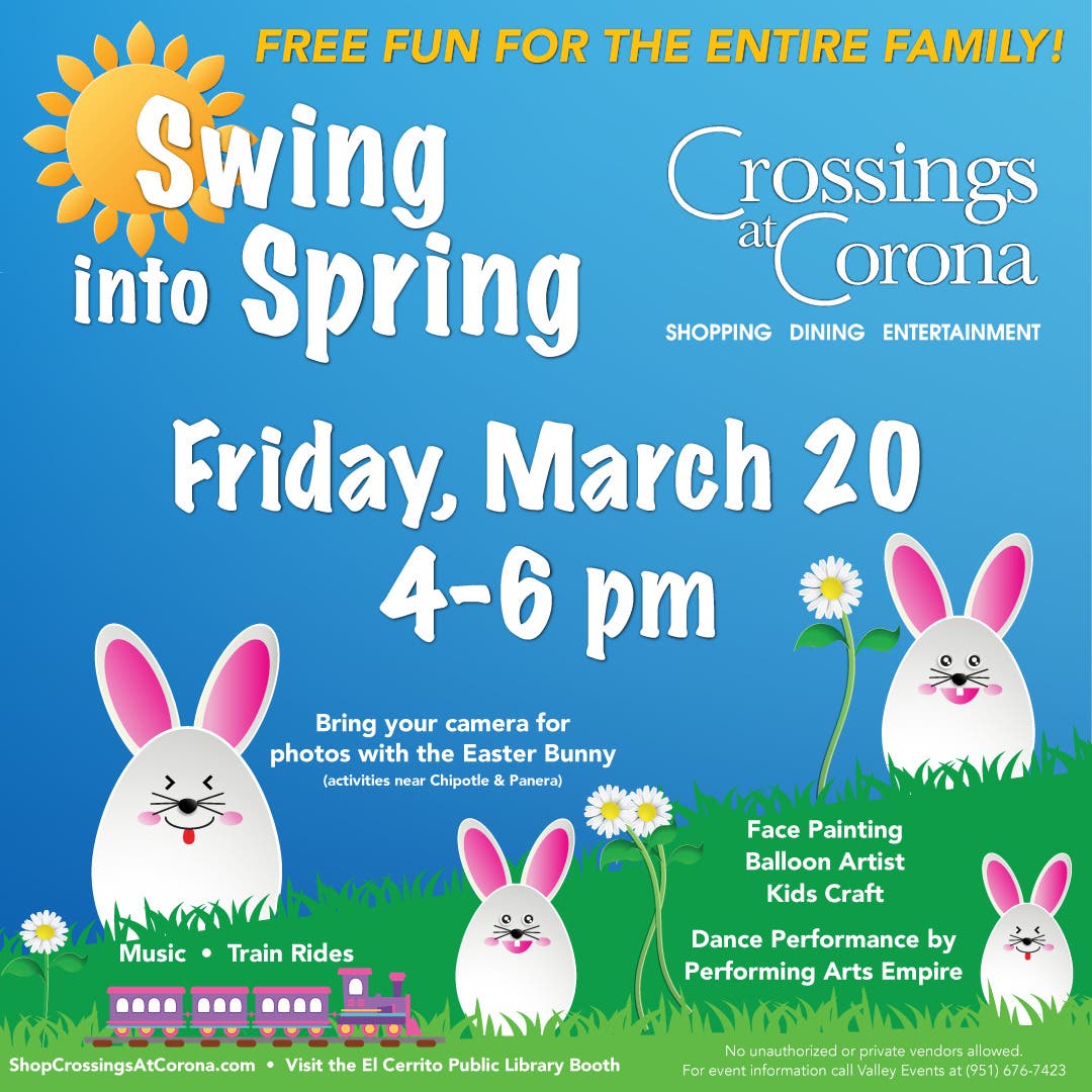 Swing Into Spring at Crossings at Corona - Photos with the Easter Bunny!