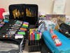 Some of the art supplies donated by the Rotary Club of Orland Park.