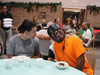 Matt S. and Nick B. from St. Coletta’s Community Day Services program enjoy dessert at the church picnic.