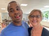 Sue Moring, a former nurse at St. Francis School for Exceptional Children, enjoyed reuniting with one of her former students, Lashan A., at a get-together June 21 at St. Coletta’s of Illinois.

