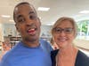 Sue Moring, a former nurse at St. Francis School for Exceptional Children, enjoyed reuniting with one of her former students, Lashan A., at a get-together June 21 at St. Coletta’s of Illinois.