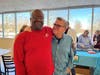 Pastor Don Borling shares a warm moment with Jesse M., a participant in St. Coletta’s adult services program. The two have known each other since Jesse was 18, reconnecting once again at the ice cream social.