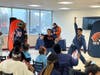 Staley Da Bear hypes up an epic dance-off between two Kennedy School students.