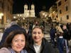 Gigi Fernando and Gladys Ramirez take in the beauty of the iconic Spanish Steps in Rome, a memorable stop on their pilgrimage with the Sisters of St. Francis of Assisi.