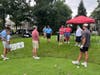 Golfers share laughs with celebrity golfer Sister Maryann Dosen at the popular “Beat the Nun” hole, a highlight of the 36th Annual Kennedy Golf Outing that combined friendly competition with fundraising for St. Coletta’s of Illinois.