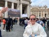 Meredith O’Brien stands in St. Peter’s Square, eagerly awaiting a Papal Blessing from Pope Leo.

