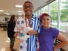 Elaine Repa enjoys a candid moment with one of St. Coletta’s adult participants.